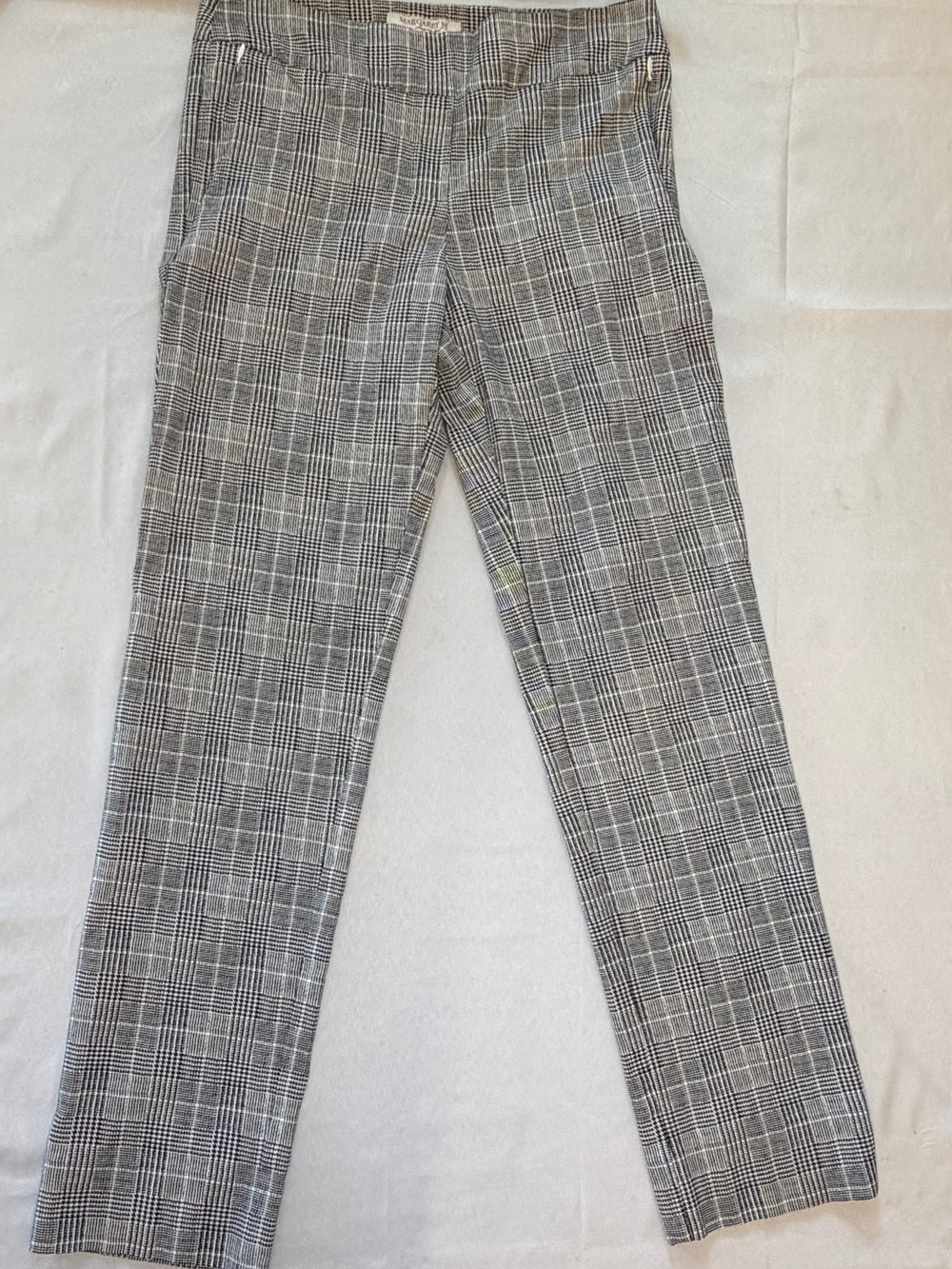 Margaret M Black and White Glen Plaid Trousers